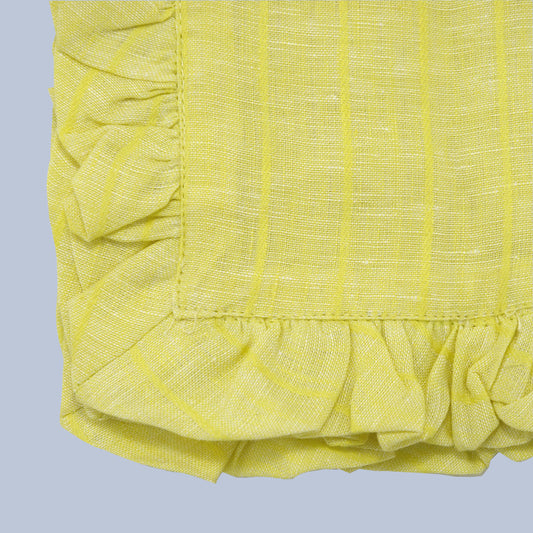 Ruffle Edge Napkin Pair - Soft Lemon