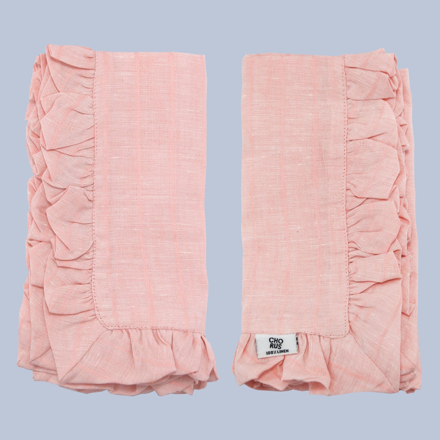 Ruffle Edge Napkin Pair - Damask Pink