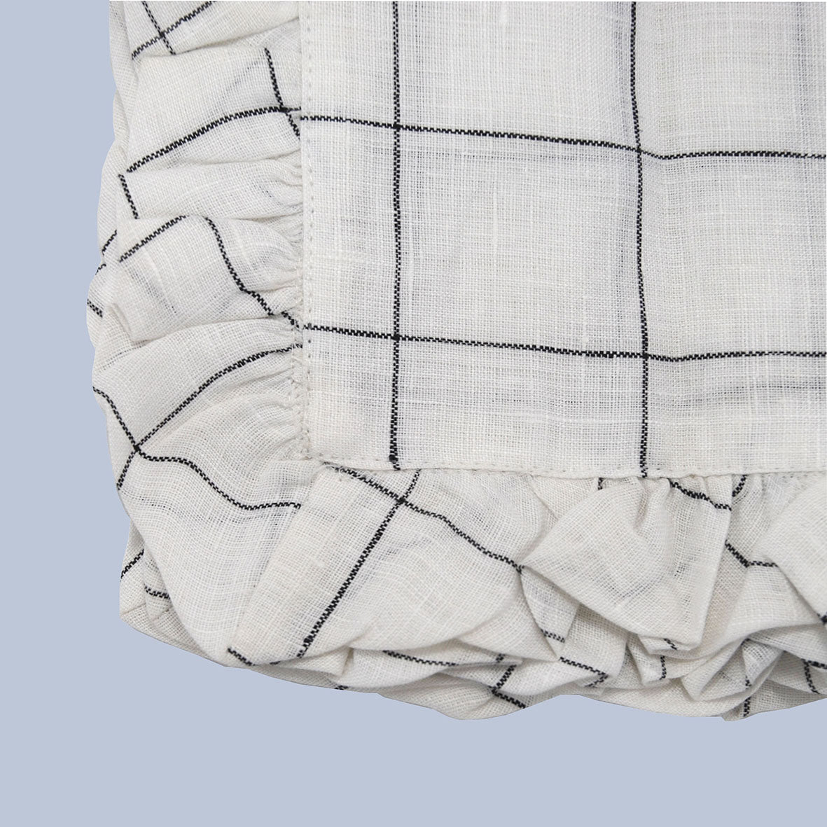 Ruffle Edge Napkin Pair - Modern Check